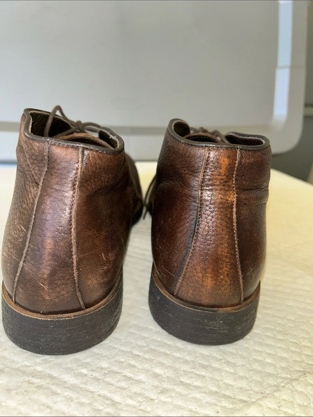 To Boot Brown Pebbled Leather Chukka Boots